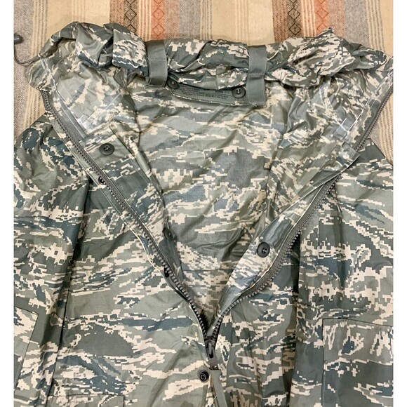 US Military Jacket Mens Medium Green Tiger Stripe Camo USAF Improved Rainsuit - Picture 7 of 10